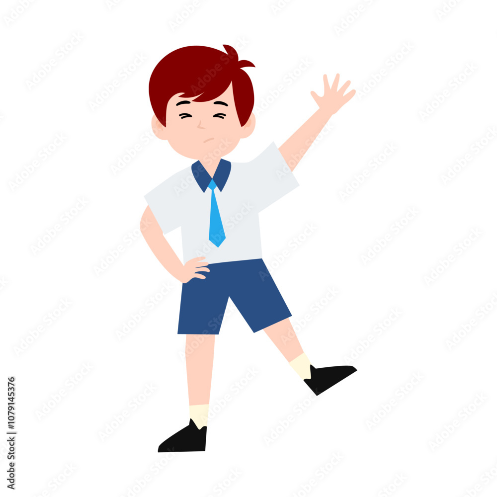 boy different pose activity school isolated on white background, uniform school white blue boy different pose activity school isolated on white background, uniform school white blue