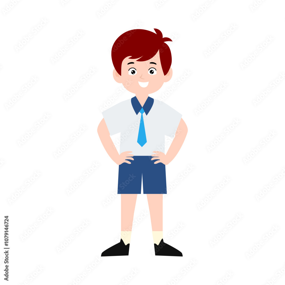 boy different pose activity school isolated on white background, uniform school white blue boy different pose activity school isolated on white background, uniform school white blue