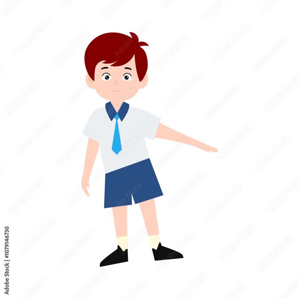 boy different pose activity school isolated on white background, uniform school white blue boy different pose activity school isolated on white background, uniform school white blue