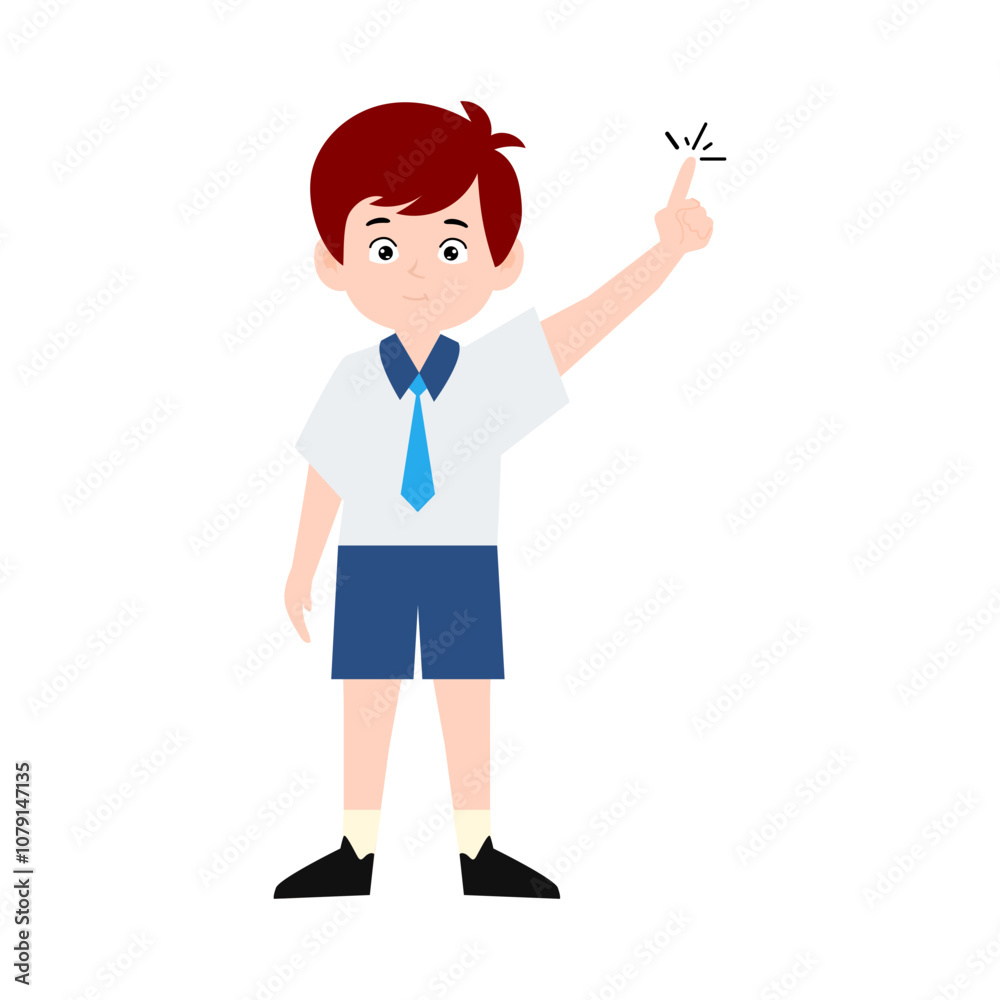 boy different pose activity school isolated on white background, uniform school white blue boy different pose activity school isolated on white background, uniform school white blue