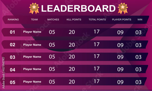 meron colors game leaderboard with abstract background vector template