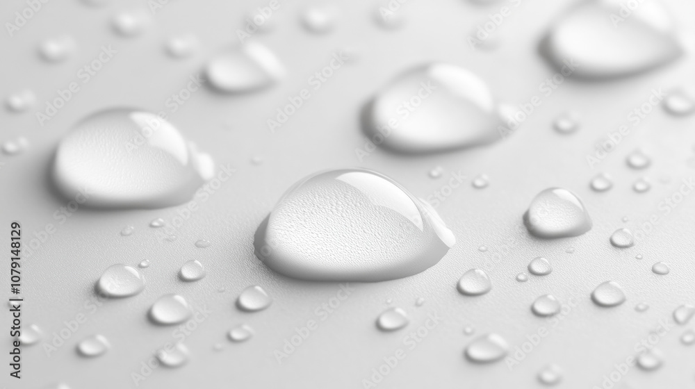 Water Droplets On White Background Water Droplets On White Background