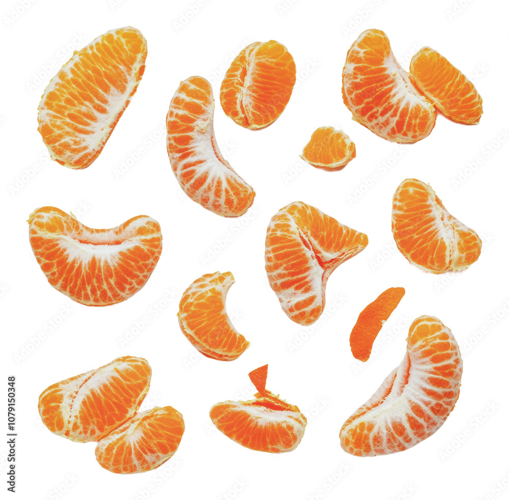 PNG Mandarin segments on white background PNG Mandarin segments on white background