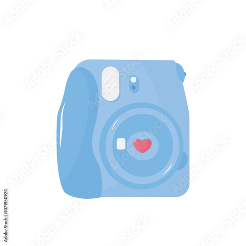 Blue instax. Romance, Love concept. Isolated Illustration for poster, banner, advertising, invitation, cover. EPS 10