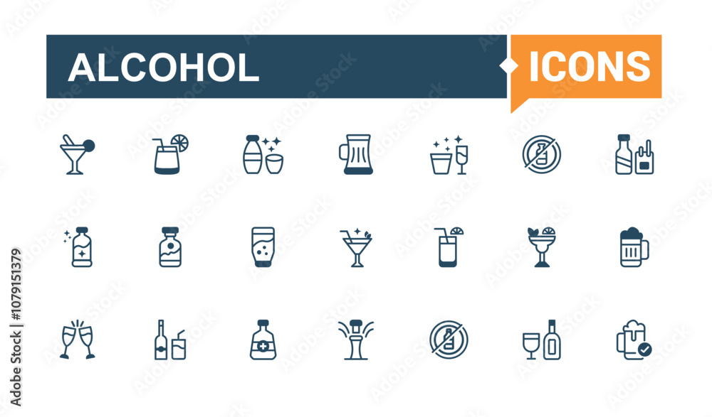 Alcohol thin line icon set. Related to isolated, bar, glass, water, collection, lime, brandy, drink. Modern thin icons. Editable vector stroke. Alcohol thin line icon set. Related to isolated, bar, glass, water, collection, lime, brandy, drink. Modern thin icons. Editable vector stroke.