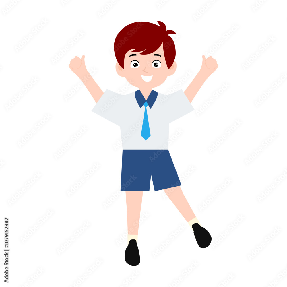 boy different pose activity school isolated on white background, uniform school white blue boy different pose activity school isolated on white background, uniform school white blue