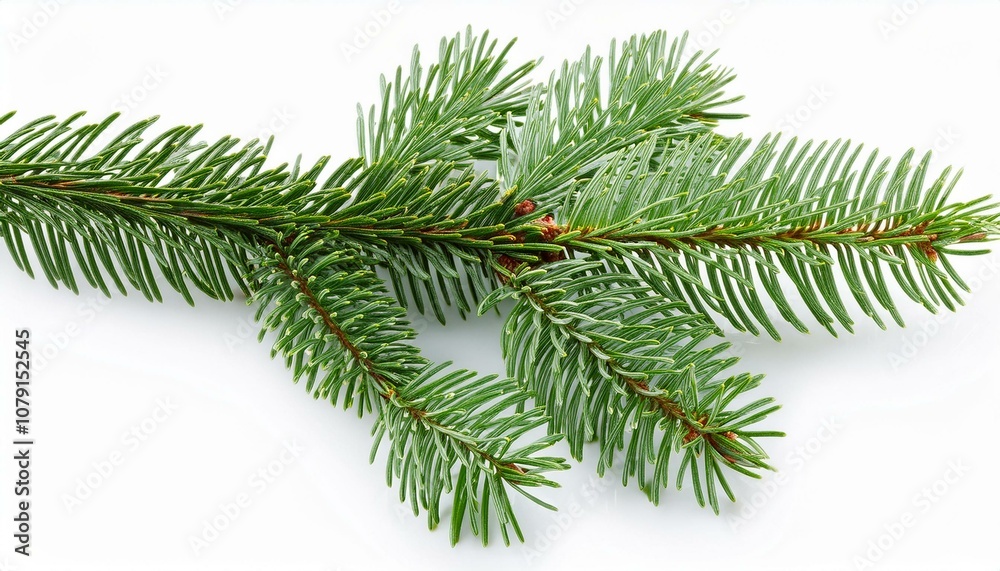 Obraz premium fir tree branch isolated on white