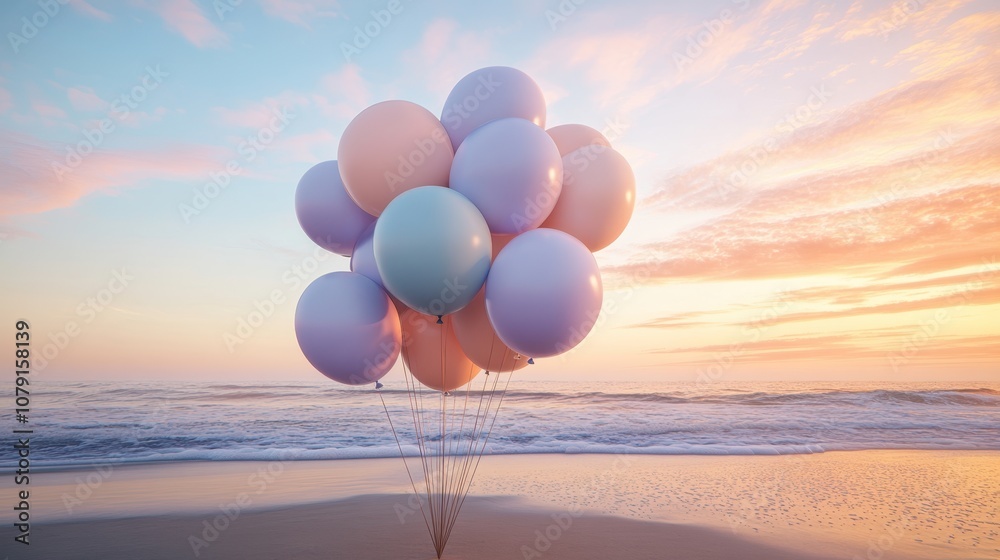 The Colorful Balloons at Sunset The Colorful Balloons at Sunset