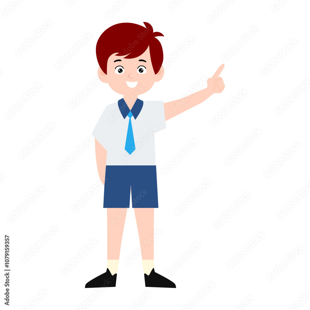 boy different pose activity school isolated on white background, uniform school white blue boy different pose activity school isolated on white background, uniform school white blue