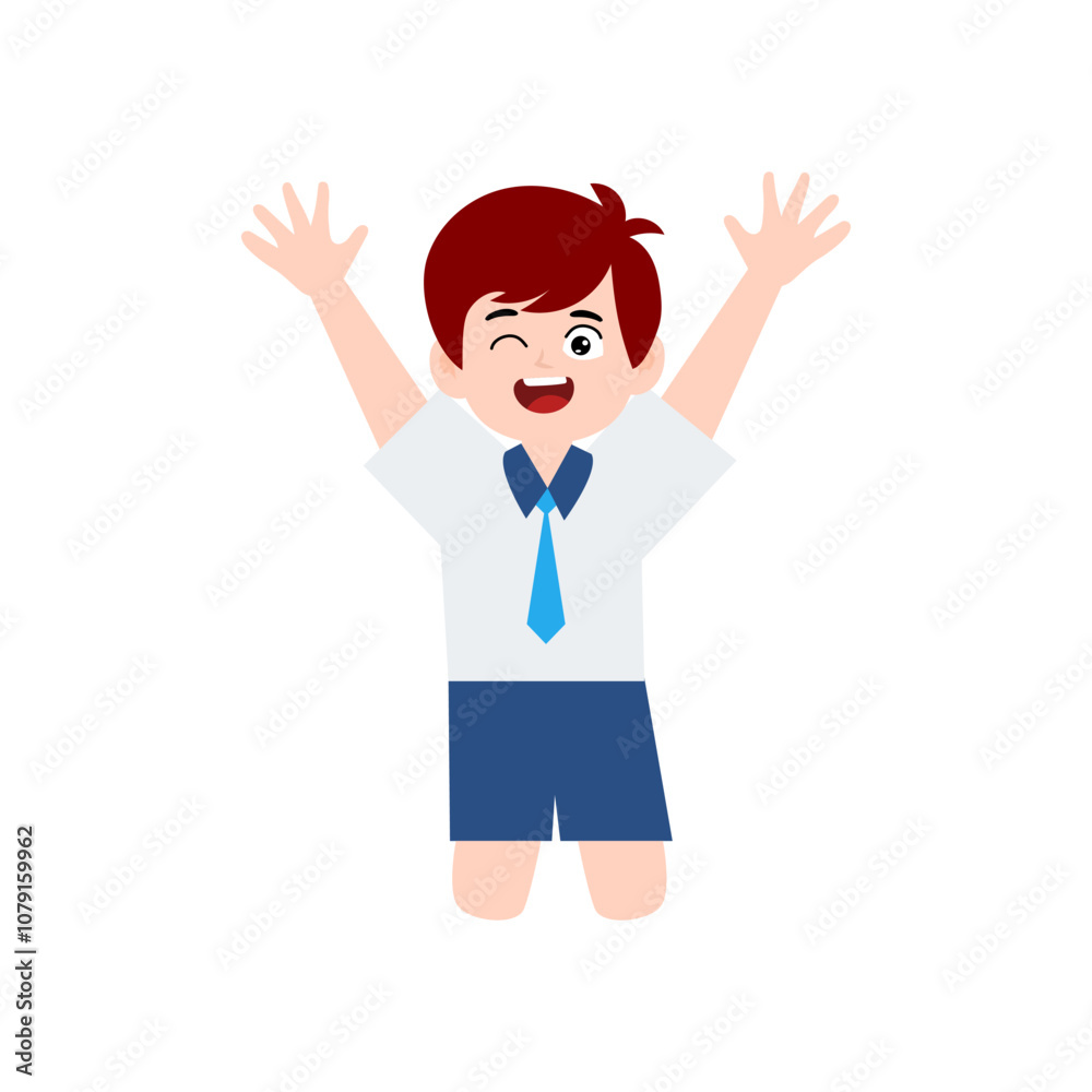 boy different pose activity school isolated on white background, uniform school white blue boy different pose activity school isolated on white background, uniform school white blue