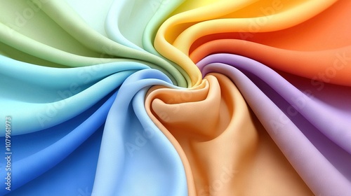   Multicolored fabric with a sizable hole in its center, captured in detail