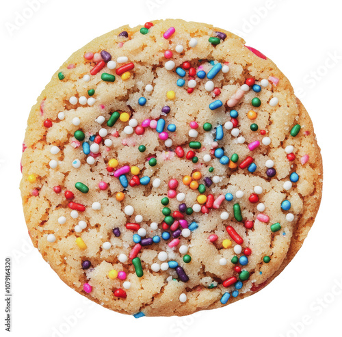 PNG Sprinkled cookie on a white background