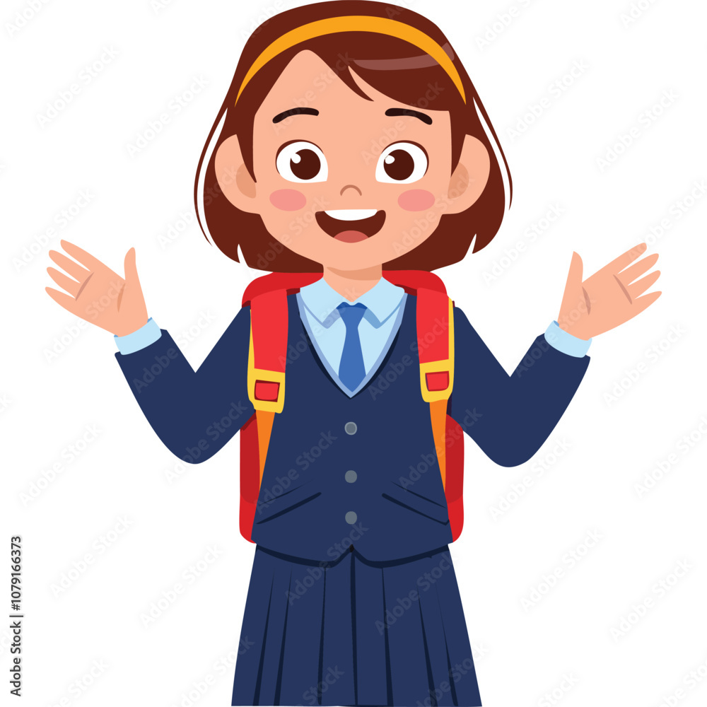 Portrait of a happy girl wearing a school uniform Portrait of a happy girl wearing a school uniform