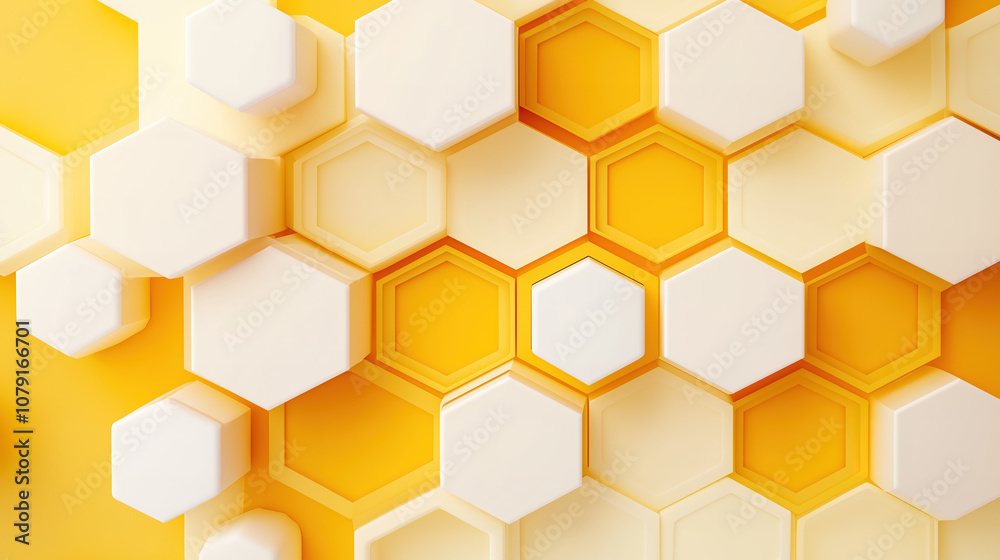 Repeating hexagon honeycomb pattern in warm yellow and white, ideal for creating a cheerful, modern atmosphere in children's rooms or play areas. Repeating hexagon honeycomb pattern in warm yellow and white, ideal for creating a cheerful, modern atmosphere in children's rooms or play areas.