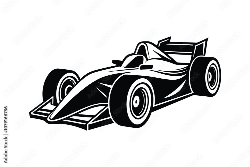 Formula One Car Vector Illustration - Sleek Racing Icon for Motorsport, Speed, and Grand Prix-Themed Designs Formula One Car Vector Illustration - Sleek Racing Icon for Motorsport, Speed, and Grand Prix-Themed Designs