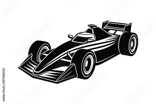 Formula One Car Vector Illustration - Sleek Racing Icon for Motorsport, Speed, and Grand Prix-Themed Designs