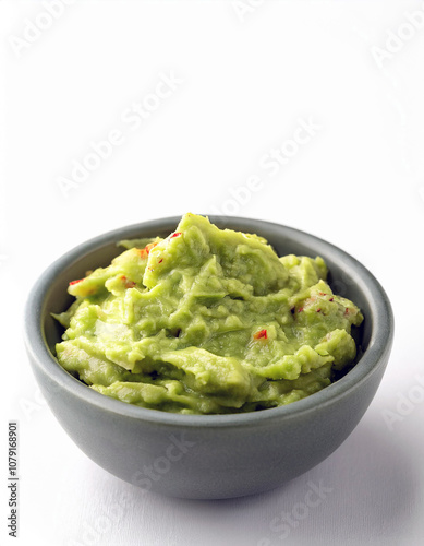 Close Up of Creamy Guacamole in a Bowl