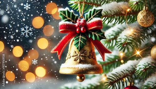 christmas bells on a tree