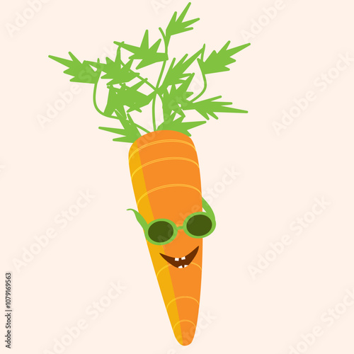 Funny Carrot Vegetable Cartoon Vector Illustration