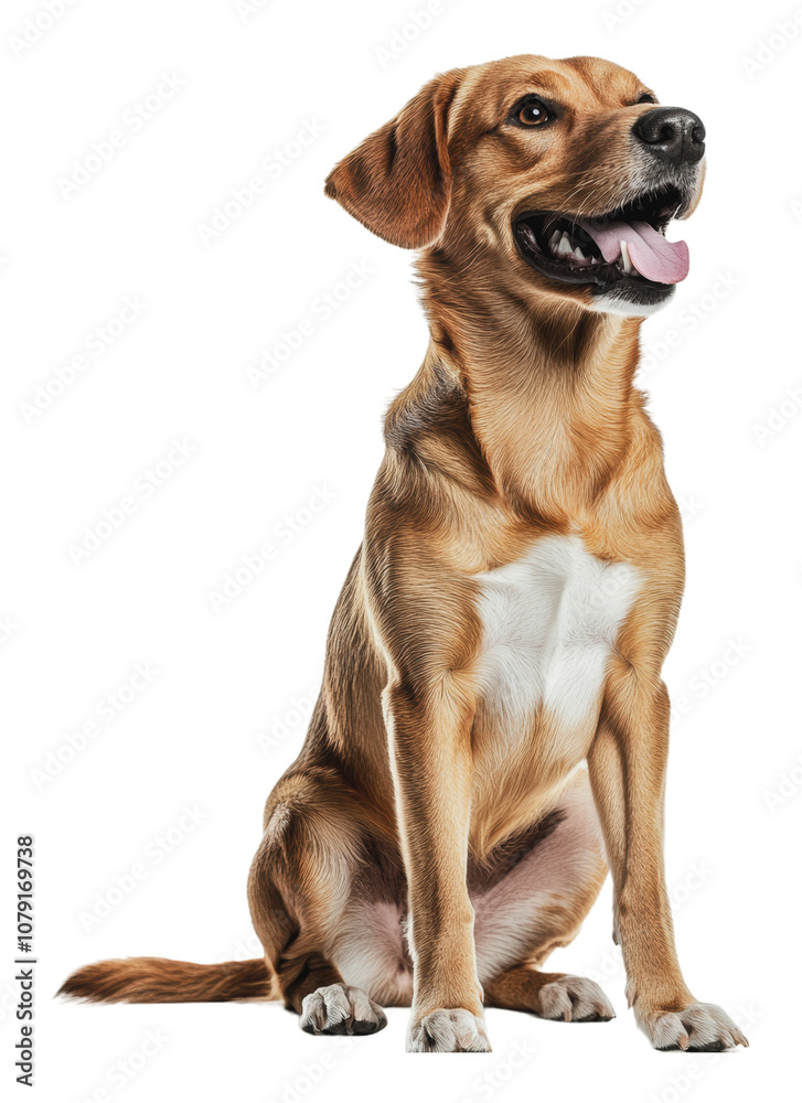 PNG Confident dog posed on white backdrop PNG Confident dog posed on white backdrop