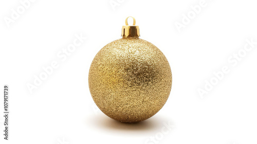 golden christmas ball isolated on white background