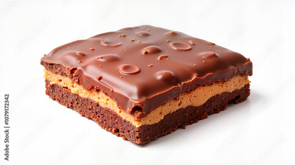 Chocolate brownie with peanut butter layer Chocolate brownie with peanut butter layer