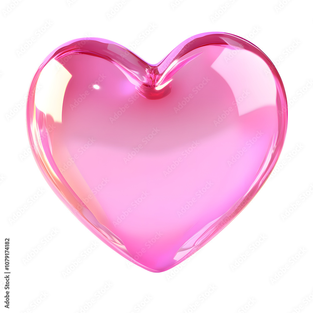 Pink glossy heart isolated on transparent background Pink glossy heart isolated on transparent background