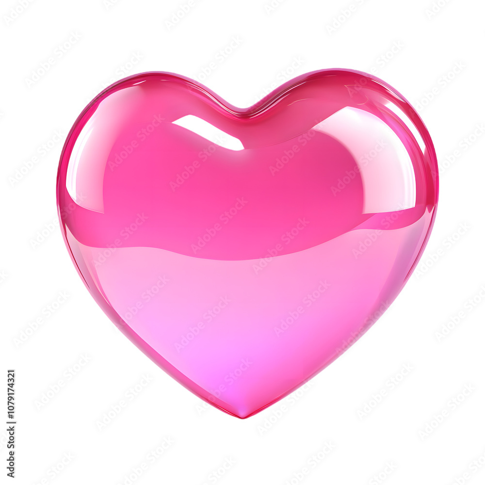 Pink glossy heart isolated on transparent background Pink glossy heart isolated on transparent background