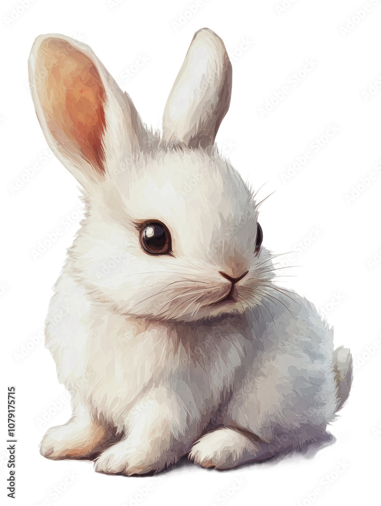 PNG Fluffy white rabbit resting indoors PNG Fluffy white rabbit resting indoors