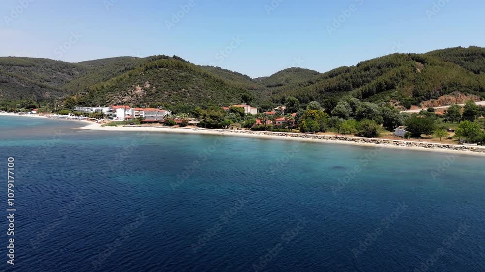Sunny turquoise water Greece summer