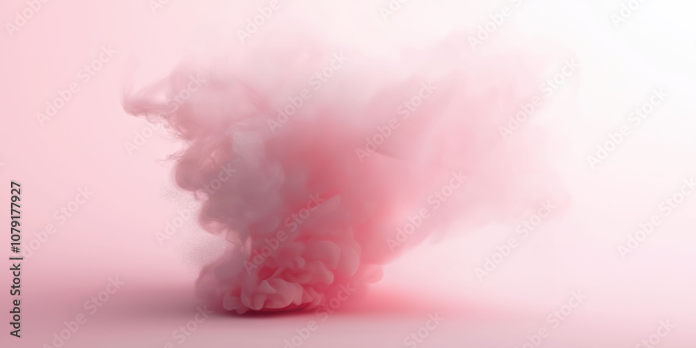 Ethereal pink smoke cloud in pastel gradient atmosphere Ethereal pink smoke cloud in pastel gradient atmosphere