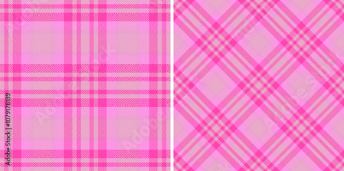 Check tartan pattern of texture background vector with a plaid textile fabric seamless. Set in fashionable colors. Messy stripe art.