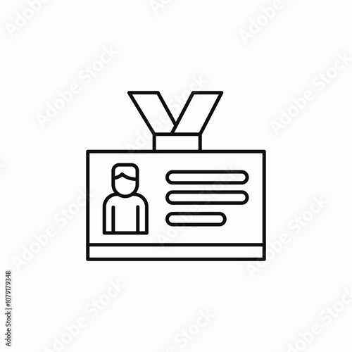 id badge icon sign vector