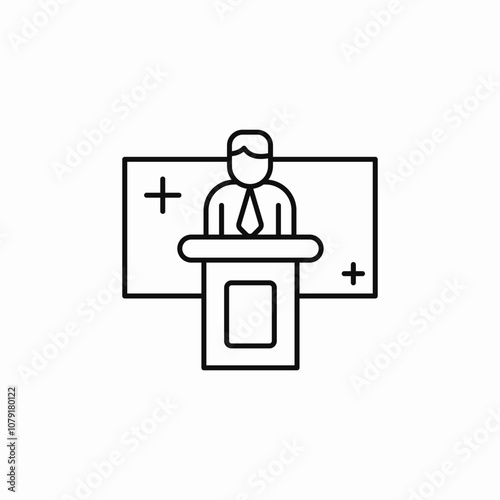 podium speech icon sign vector