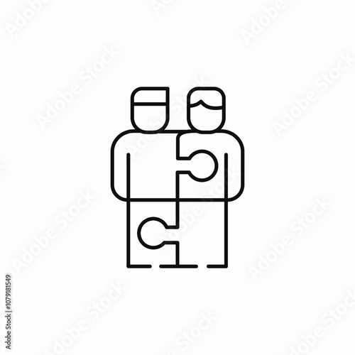 team puzzle icon sign vector