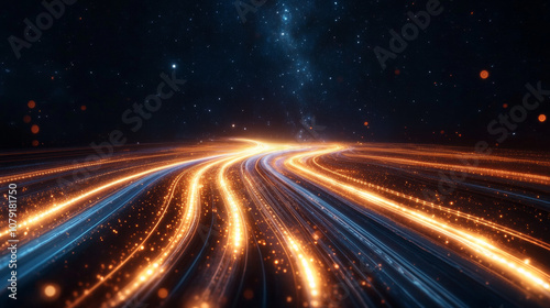 Intergalactic Highway in Space with Celestial Anomalies, Wormholes, and Distant Galaxies Under a Starry Sky