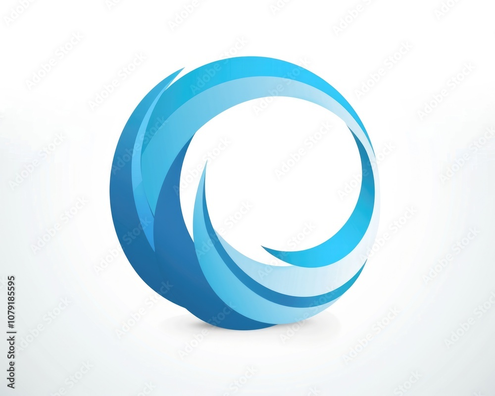Modern Swoosh Logo. Abstract Blue Circle Design for Business Finance App Modern Swoosh Logo. Abstract Blue Circle Design for Business Finance App