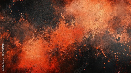 Abstract Orange and Black Watercolor photo