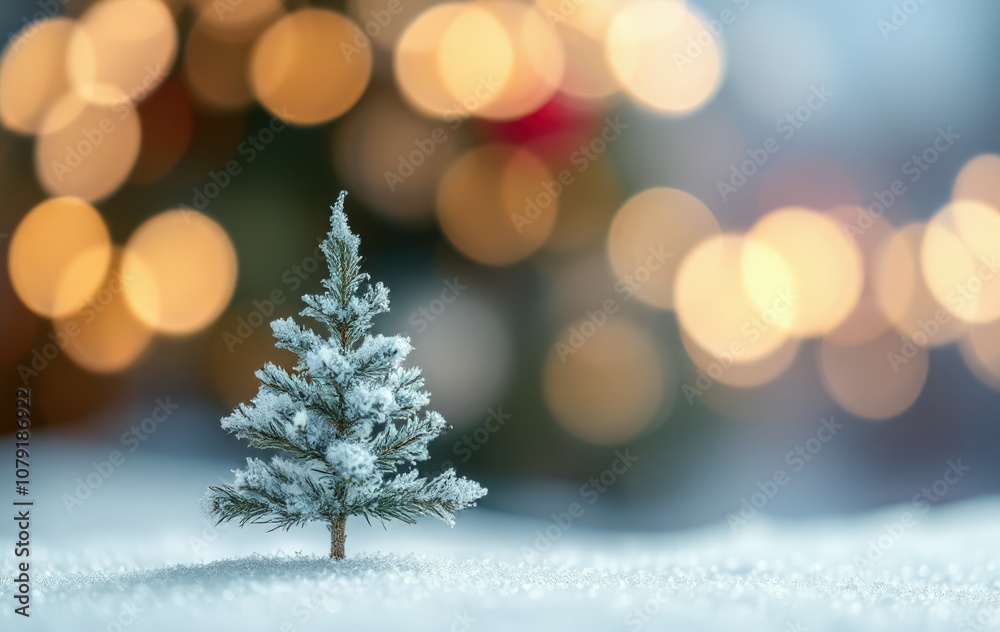 Softly Lit Miniature Tree in Winter Wonderland Softly Lit Miniature Tree in Winter Wonderland
