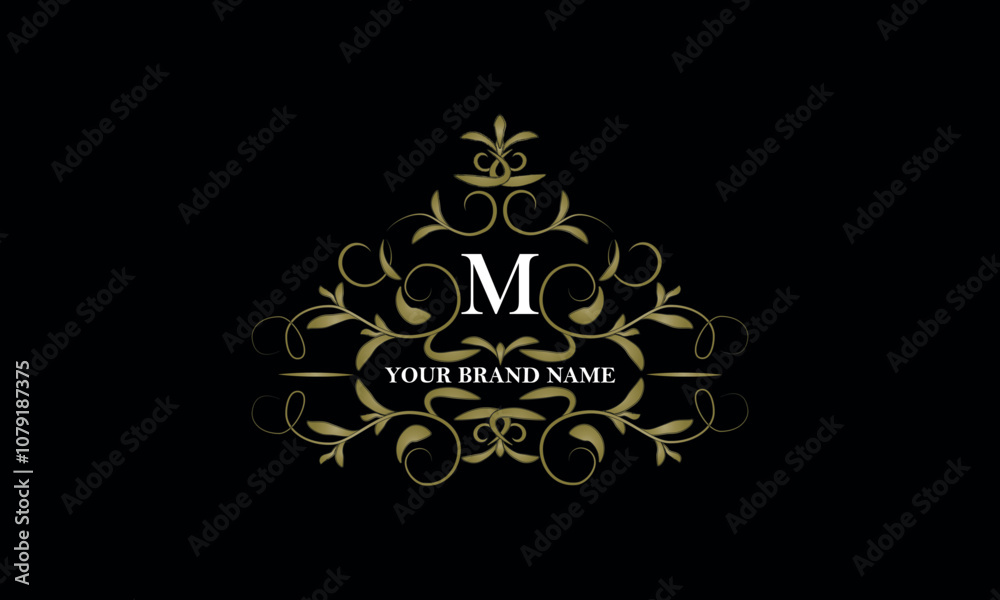 Monogram frame. Classic decorative element with the initial letter M. Vector emblems for logos and decorative design. Monogram frame. Classic decorative element with the initial letter M. Vector emblems for logos and decorative design.