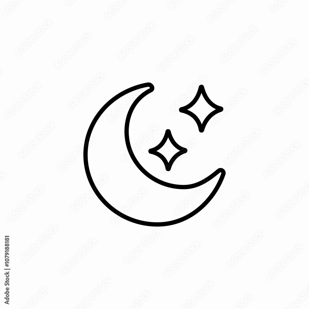 moon stars icon sign vector moon stars icon sign vector