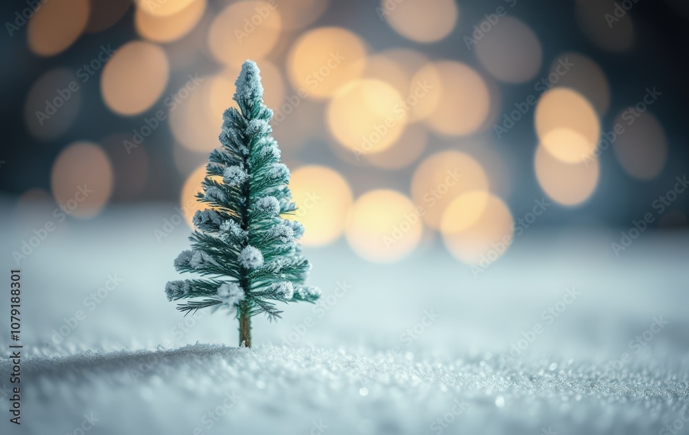 Snow-Dusted Mini Christmas Tree with Warm Festive Lights