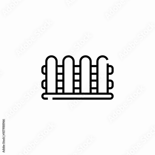 village fence icon sign vector