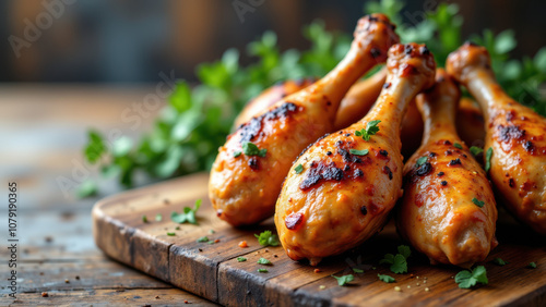 Wallpaper Mural A plate full of crispy and juicy chicken wings with a spicy glaze, perfect for a carnivore diet. Torontodigital.ca