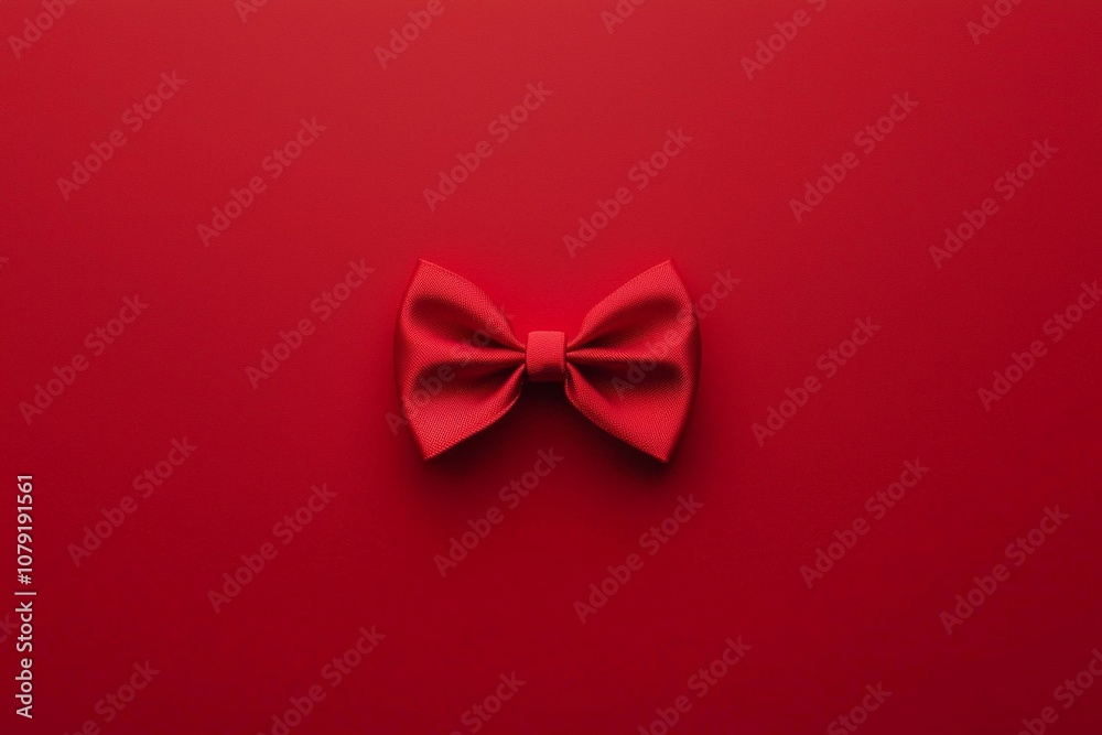 Red bow on a red background Red bow on a red background