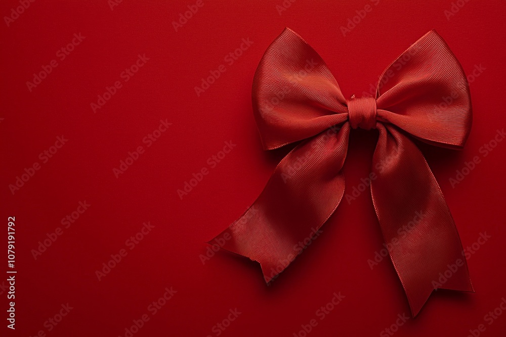 Red bow on a red background Red bow on a red background