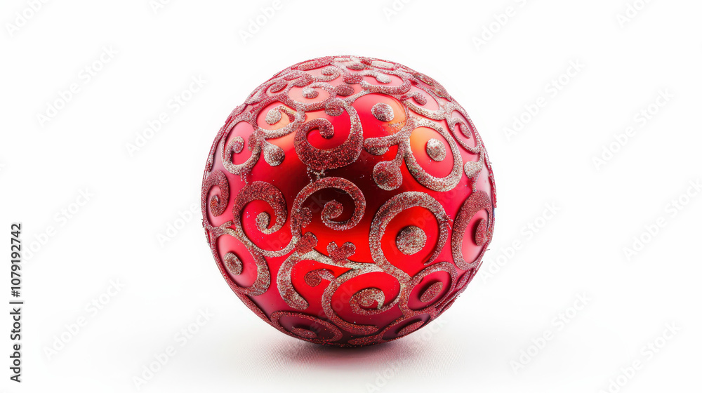 red christmas ball isolated on white red christmas ball isolated on white