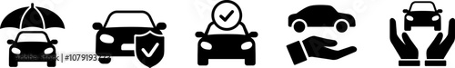 Car insurance icon. Car insurance icon set