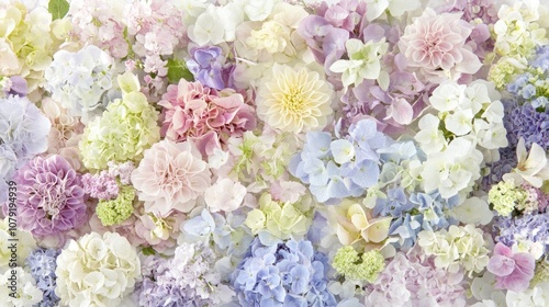 Wallpaper Mural A Vibrant and Colorful Floral Background Featuring an Array of Blossoming Flowers in Soft Pastels and Delicate Hues Perfect for Nature-Inspired Designs Torontodigital.ca