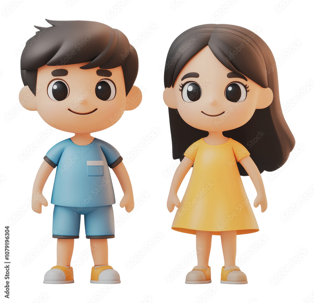 PNG Cute cartoon characters in summer looks PNG Cute cartoon characters in summer looks